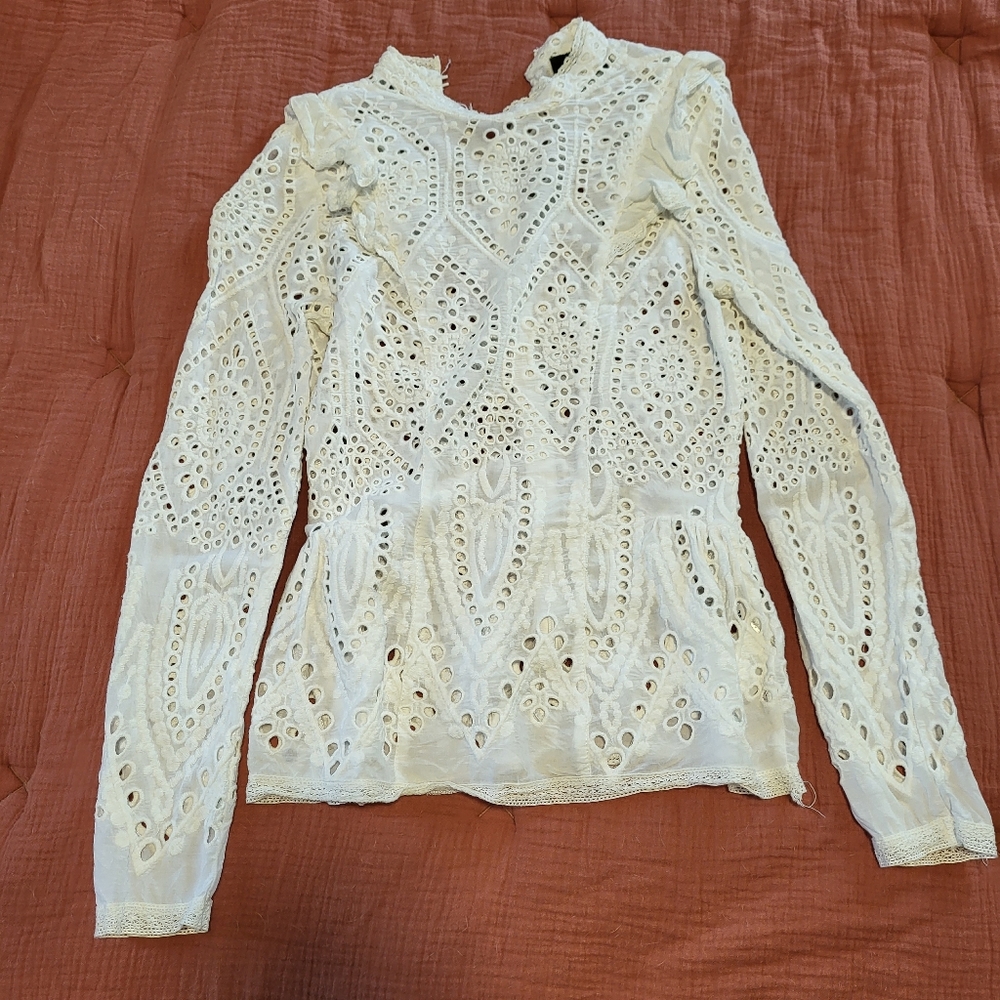 RAVN eyelet zip back long sleeve XS